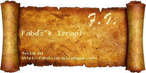 Fabók Izrael névjegykártya